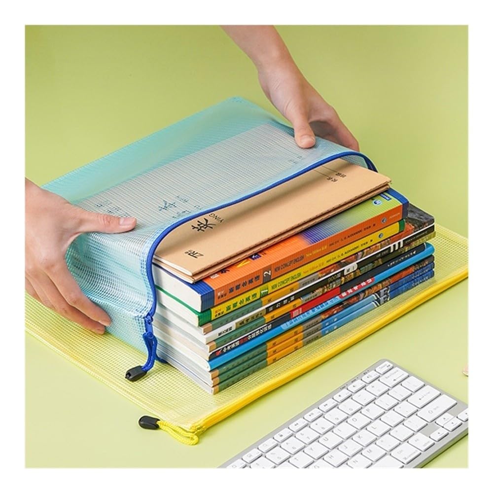 Bolsas de malla transparente con cremallera for organización de documentos: juego de 5, 10 o 20(10pcs A4)