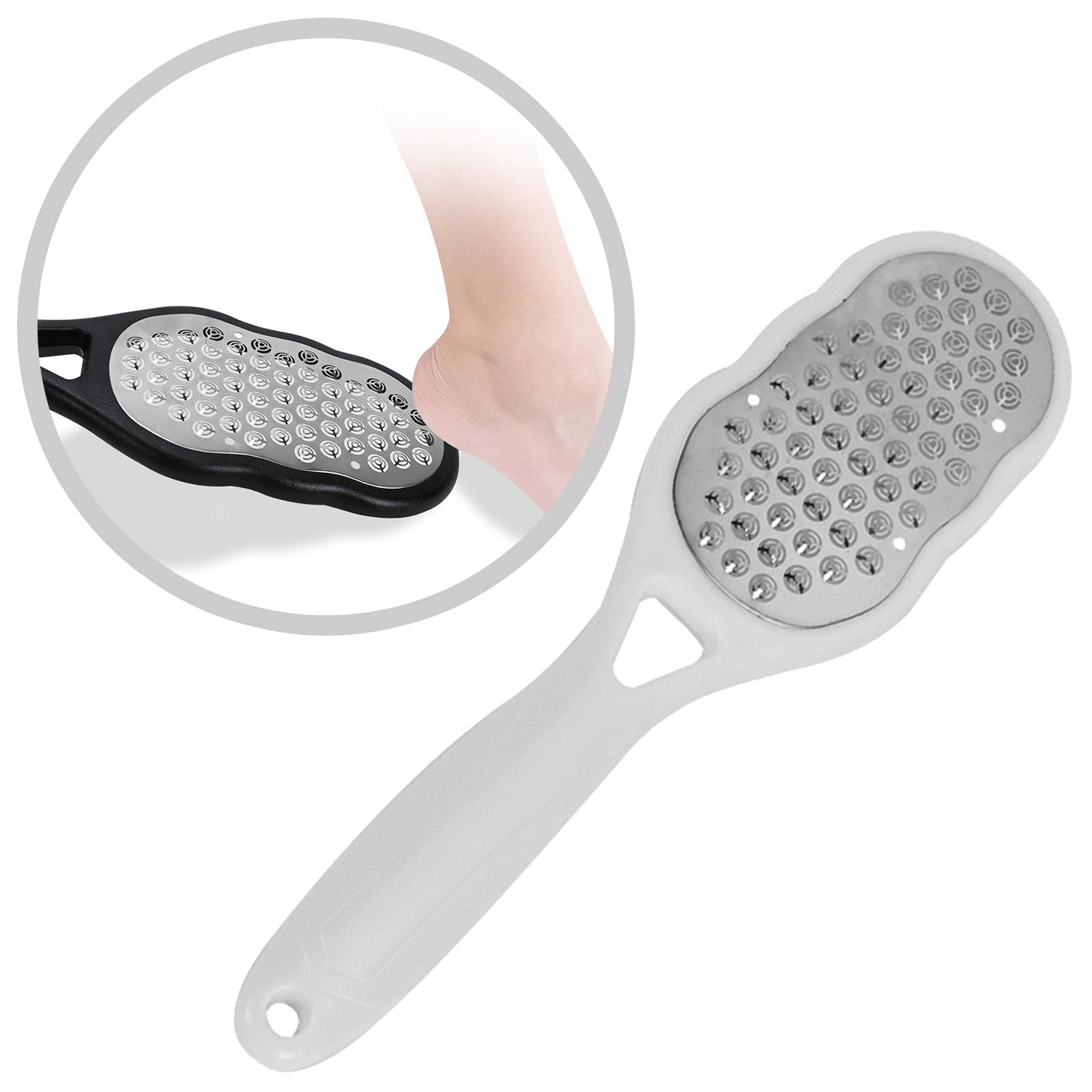 Juego de 10 limas profesionales de acero inoxidable para pedicura, placa grande para tacones, color blanco, 236 x 65 x 30 mm