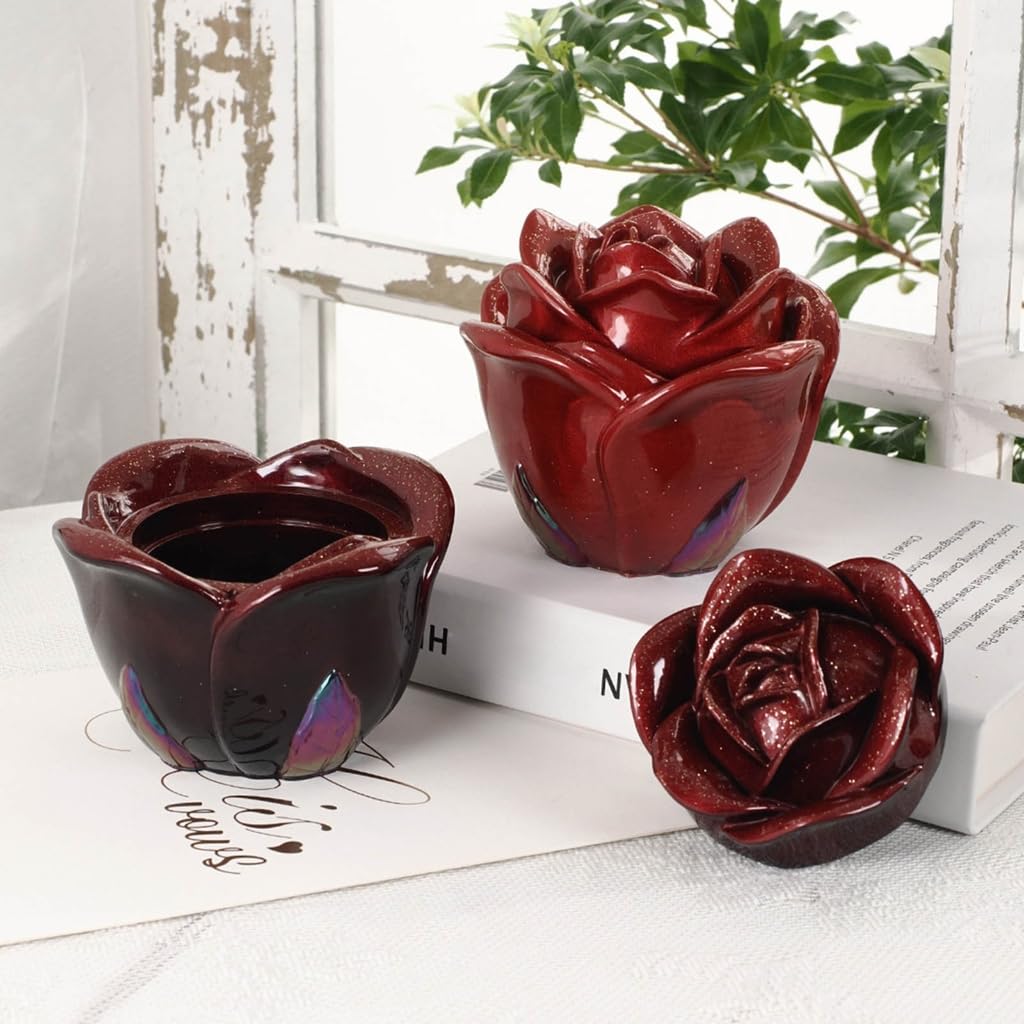 Amazon.co.jp: DIYSクリスタルエポキシ樹脂型バラの花のジュエリー
