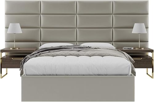 Miniatura 130 de Vänt - Paneles tapizados de cabecera para montar en la pared, diseño Isabelle, 60 x 23 pulgadas, configuración de 4 paneles individuales,