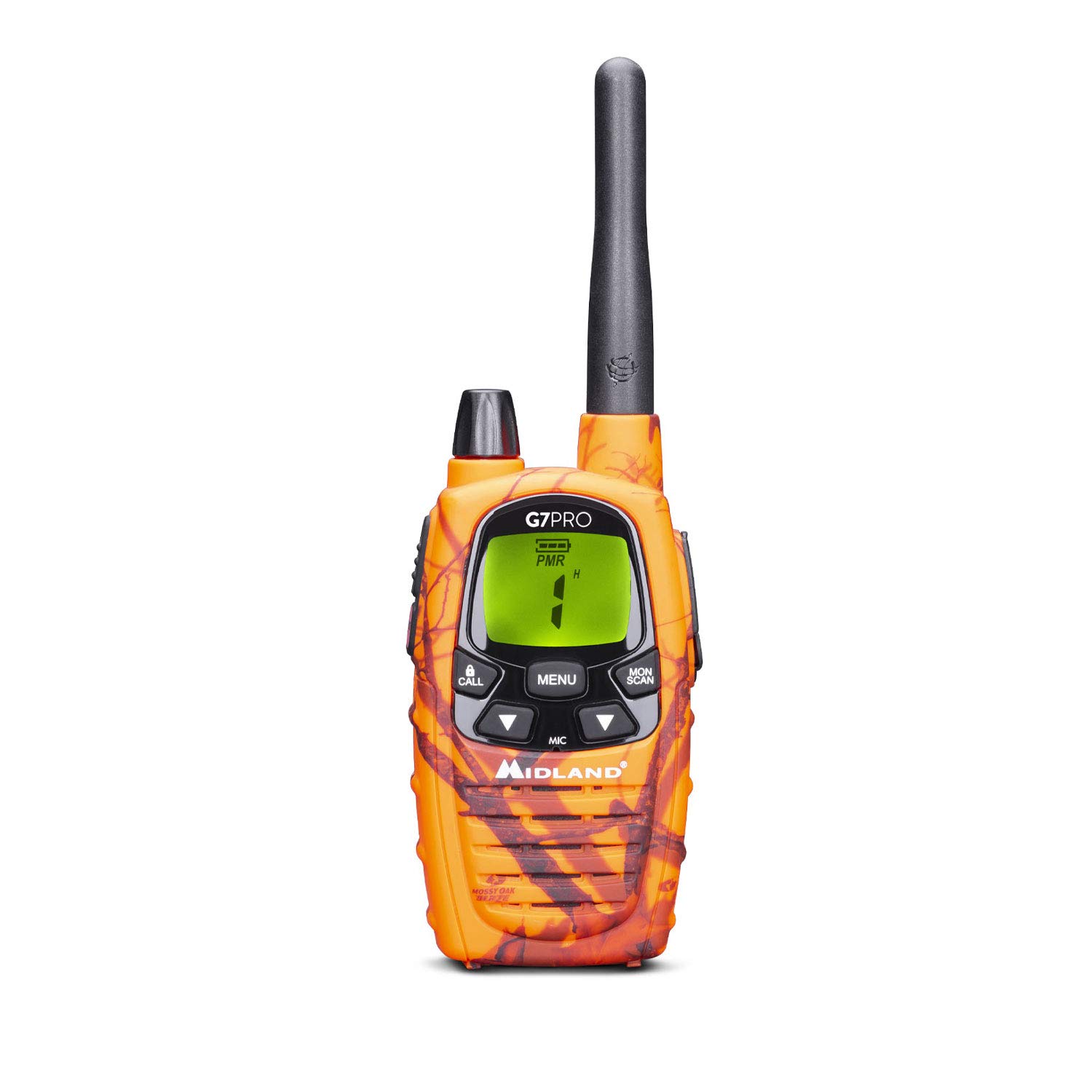Midland G7 Pro Blaze – Walkie Talkie Dual Band PMR446/LPD, Finitura Mimetica, 8+69 Canali