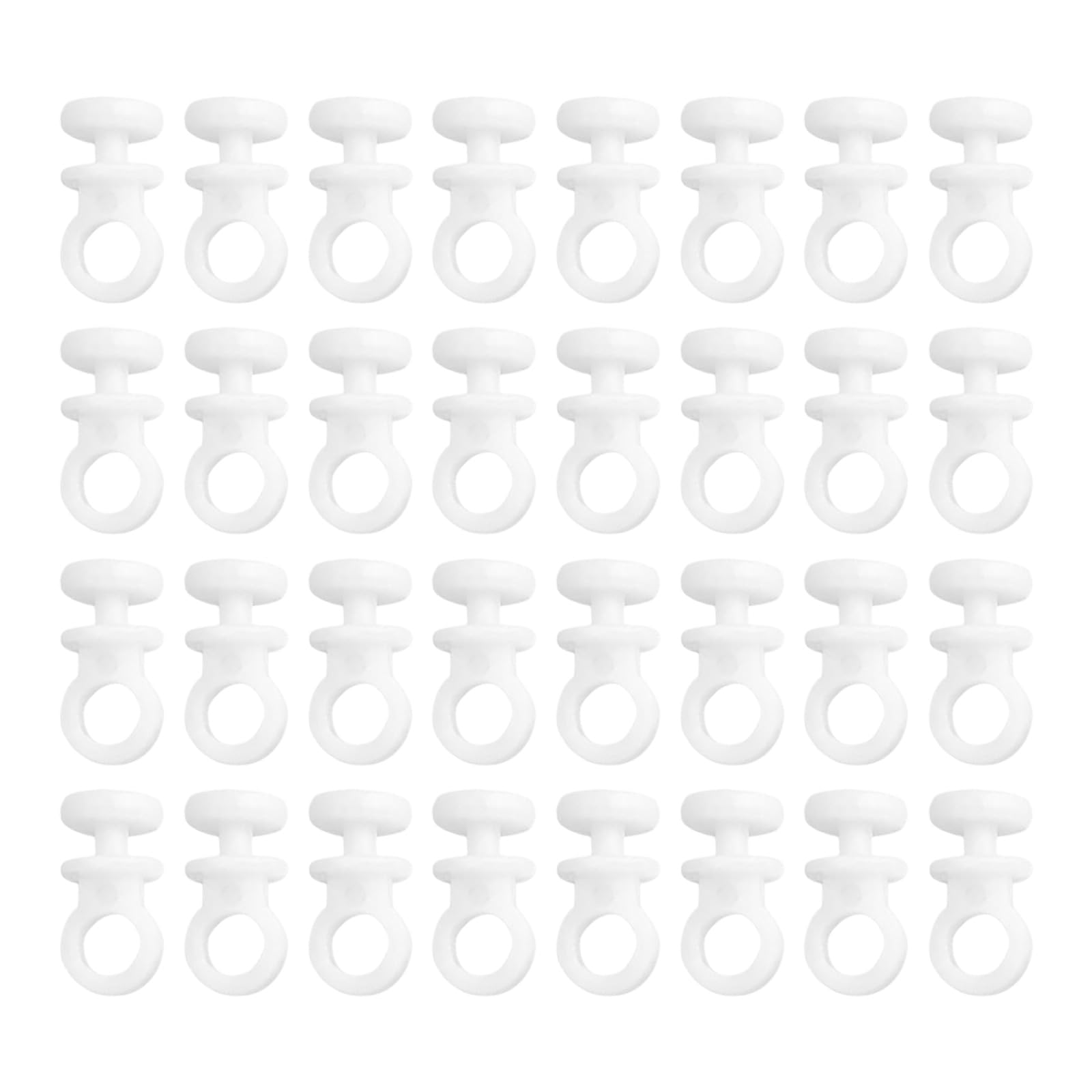 100-Pack White Curtain Sliders with Plastic Track Clips - Effortless Gliding Nylon Hooks for Hanging Rails, Shower Curtains, Windows, Doors & Car Use, Multi-Purpose Roller Mechanism