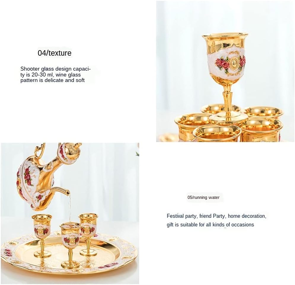 Metal Wine Set Liquor Tray Gift Russian High-End European-Style Antique Zinc Jug Glass