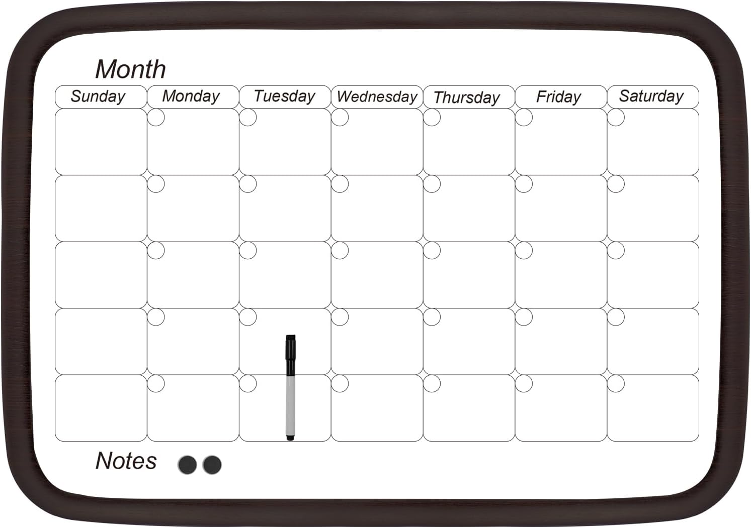 Dry Erase Wall Calendar, 18.5''*30'', Whiteboard Monthly with Decorative Wood Frame, Home or Office To-Do List Tracker