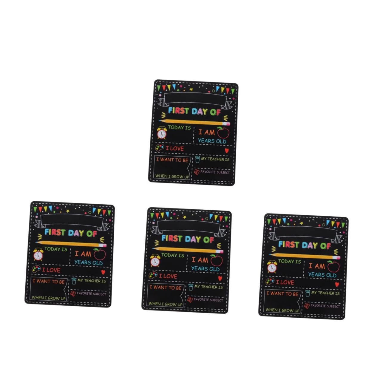 Angoily 4 Pezzi Lavagna Doppia in per Primo Scuola Resistente e Leggera Riutilizzabile per Asilo e Scuole Superiori Accessorio Fotografico per Scolastici
