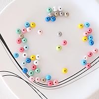 Vista 4 de ToBeIT 1000 cuentas de madera redondas de colores surtidos, cuentas espaciadoras redondas de madera con agujero pintado para manualidades