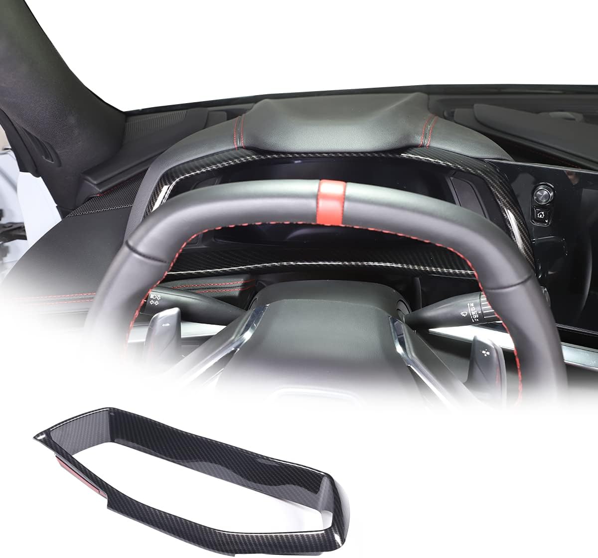 Car Dashboard Instrument Panel Trim Cover Frame Interior Accessories For Corvette C8 2020-2023 (Carbon Fiber)