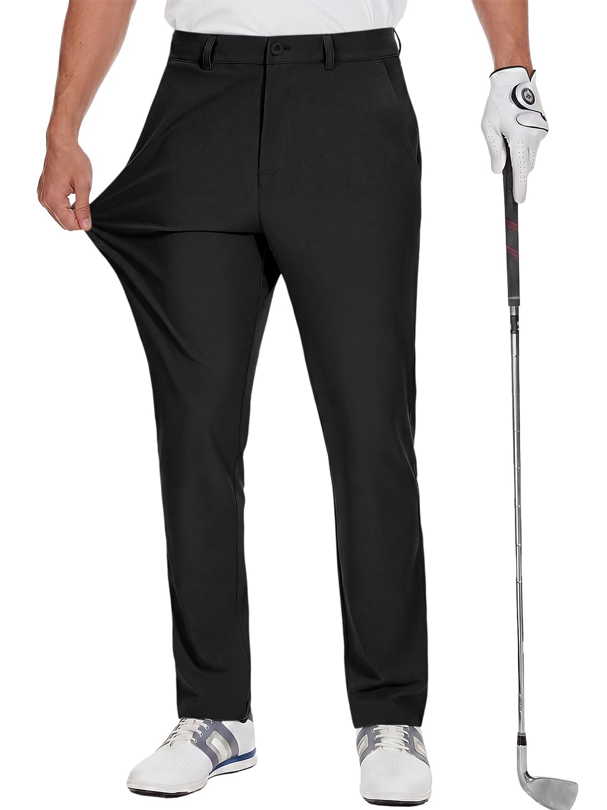 Runcati Golfhose Stretch Atmungsaktive Hose mit Taschen Slim Fit Schnelltrockende Freizeithose Leichte Stoffhose
