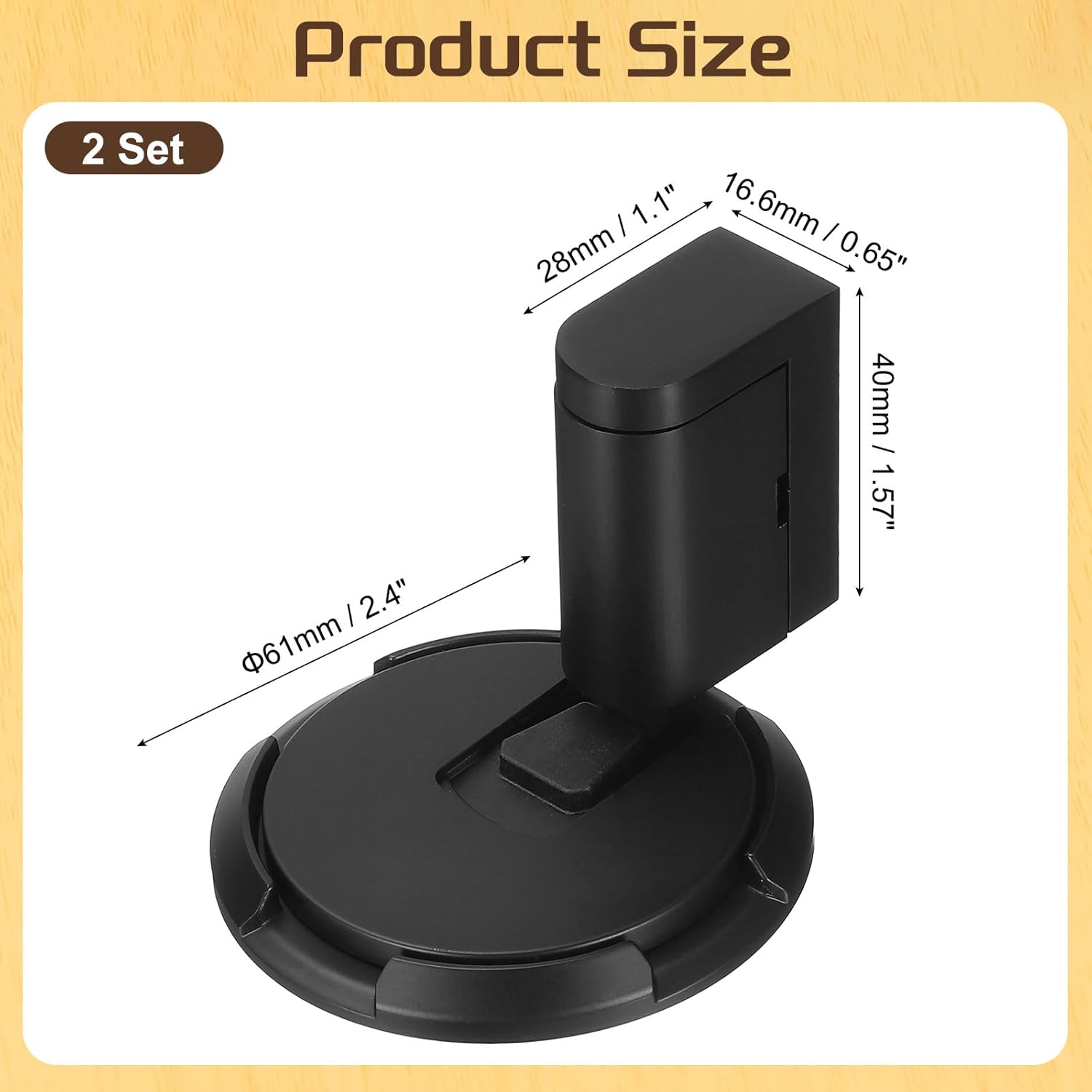 uxcell 2Pcs Magnetic Door Stopper, Silent Magnetic Floor Door Stop with Adhesive, Mechanical Floor Door Stop Shock Absorbing for Bedroom Office Bathroom, Black