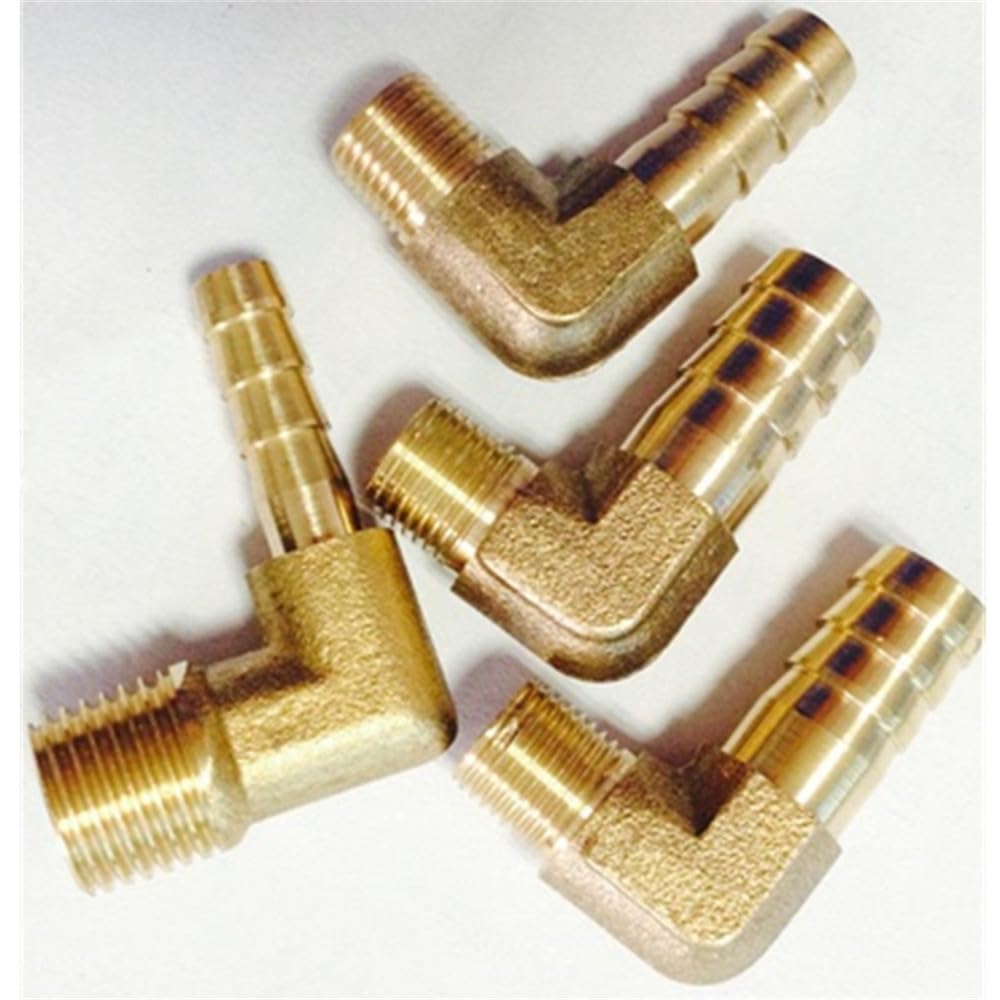 Conector de acoplamiento con púas de latón para manguera de 6 mm, 8 mm, 10 mm, 12 mm y 16 mm a rosca macho BSP de 1/4", 1/8", 1/2" y 3/8".
