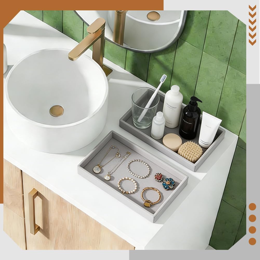 20Pcs Small Velvet Jewelry Tray, 8.3x4.9x0.9Inch Jewelry Storage Display Trays Jewelry Drawers Organizer Trays Desktop Decorative Tray for Earring Ring Necklace Bracelet, Grey (1 grid)