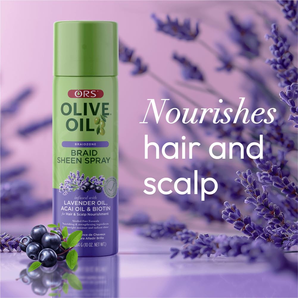 ORS Olive Oil Braidzone Braid Sheen Spray with Lavender, Acai & Biotin