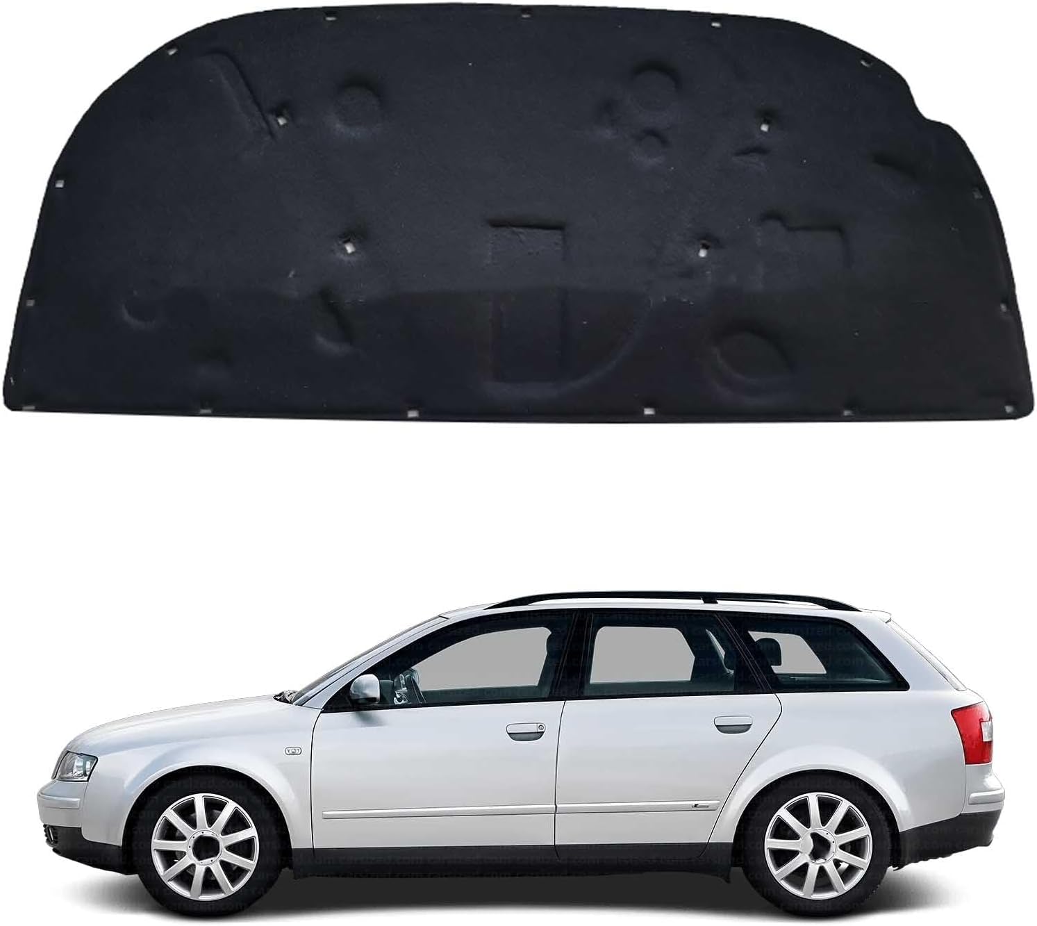 liufangfc Bonnet Insulation Mat 10mm for Audi A4 B6 2003-2005 OE: 8E0863825AF – Fireproof Engine Sound Deadening & Heat Shield Acoustic Liner with Clips