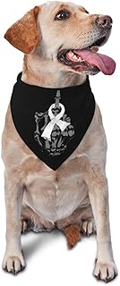 Fuck Lung Cancer Middle Finger White Ribbon Triangle Dog Bandana Scarf Accessories for Pet Bibs