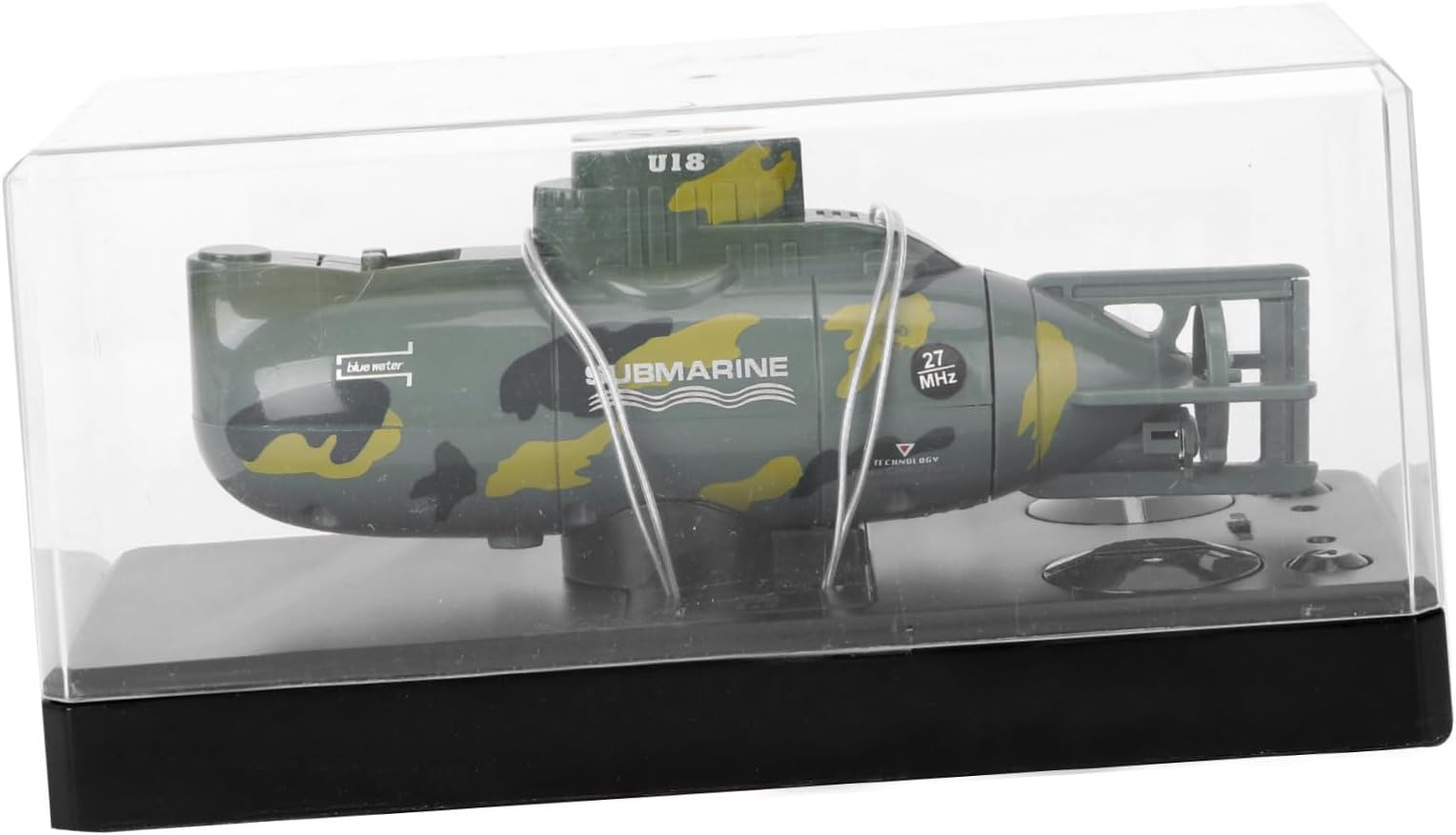 Mini Rc Submarine Boat Rechargeable Micro with Rudder Control and Static Diving System for in Dark Green