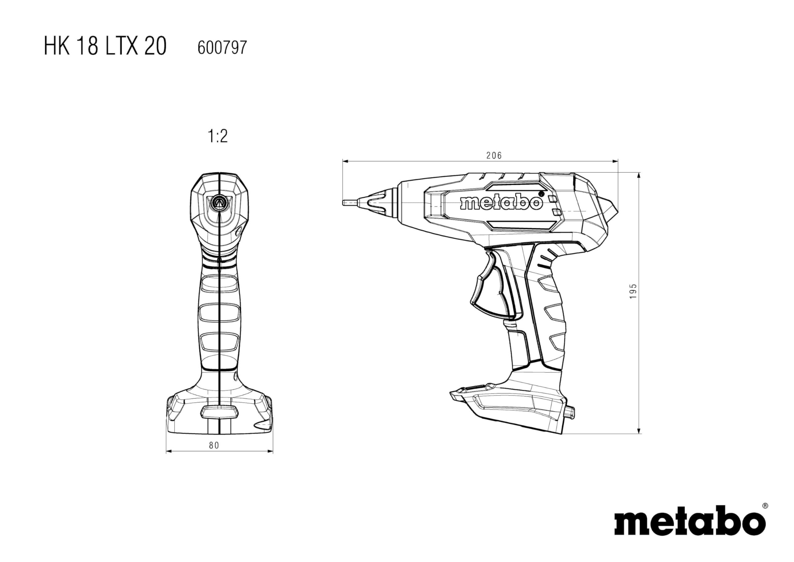 METABO 600797850 Pistola colla a caldo senza fili senza batteria Batteria Batteria