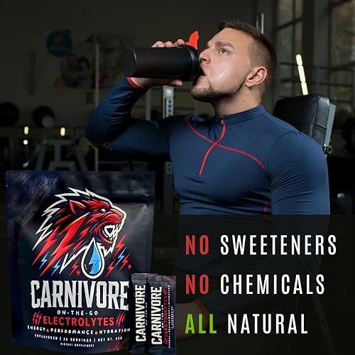 Miniatura 7 de Polvo de hidratación prémium para dieta carnívora, soporte equilibrado de electrolitos, cero azúcar, cero carbohidratos, apto para dieta cetogénica,