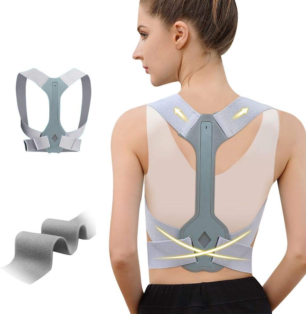 WNIEYO Posture Corrector For Women ,Adjustable Upper Back Brace For Clavicle Support and Providing Pain Relief From Neck Shoulder Upright Straightener Comfortable (M33-38Inch)