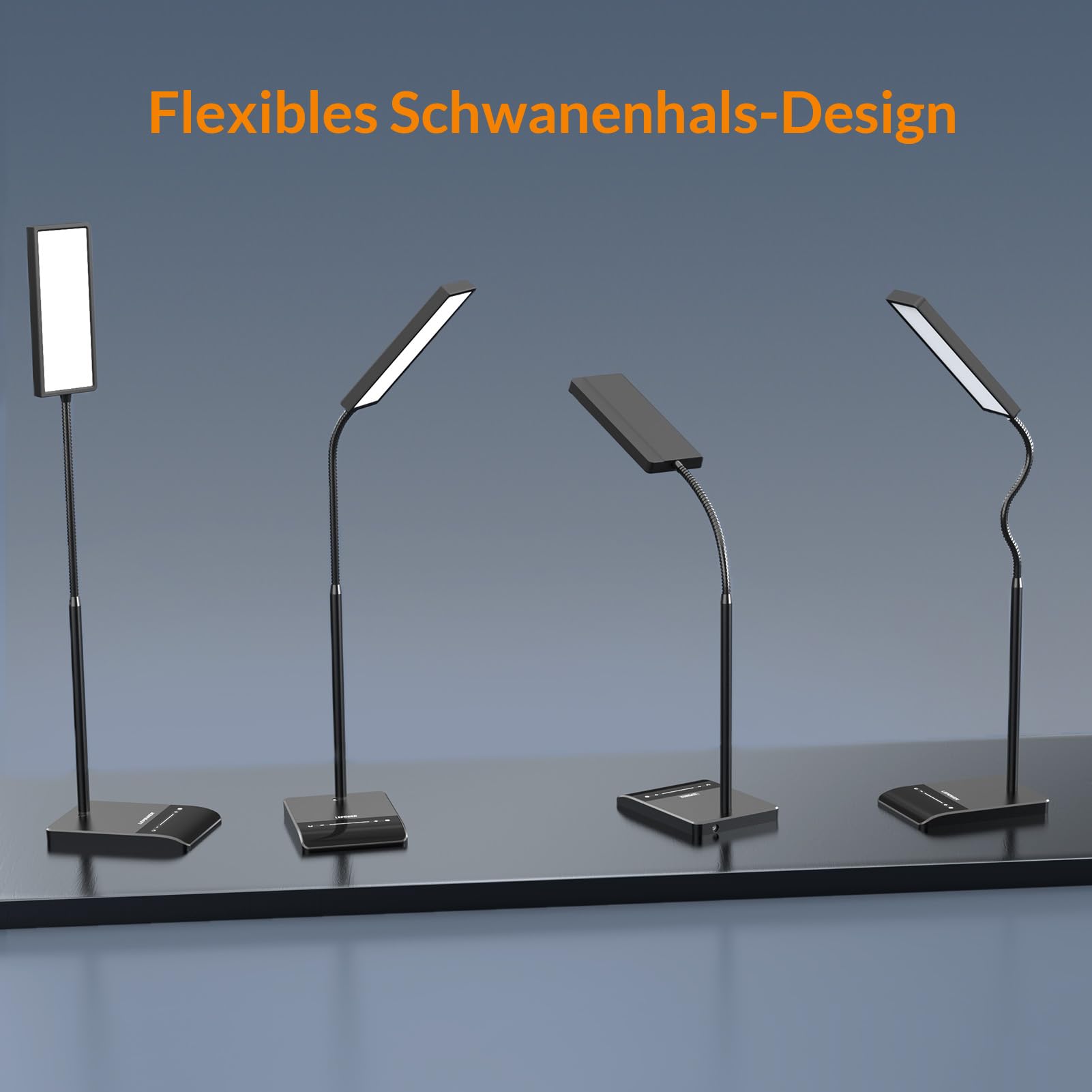 LEPOWER LED Schreibtischlampe 800 LM dimmbar tischlampe 12 W tageslichtlampe leselampe，50 Beleuchtungsmodi,tischleuchte helle Schreibtischlampen für Schlafzimmer, Arbeitszimmer