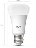 Philips Hue Starter Kit Bridge Pro + Smart Button + 3 A60 E27 Smart Bulbs, White and Colour Ambience,Smart Light Hub,Works with Apple Home,Amazon Alexa,Google Assistant,Samsung SmartThings, 8.1 watts - 2