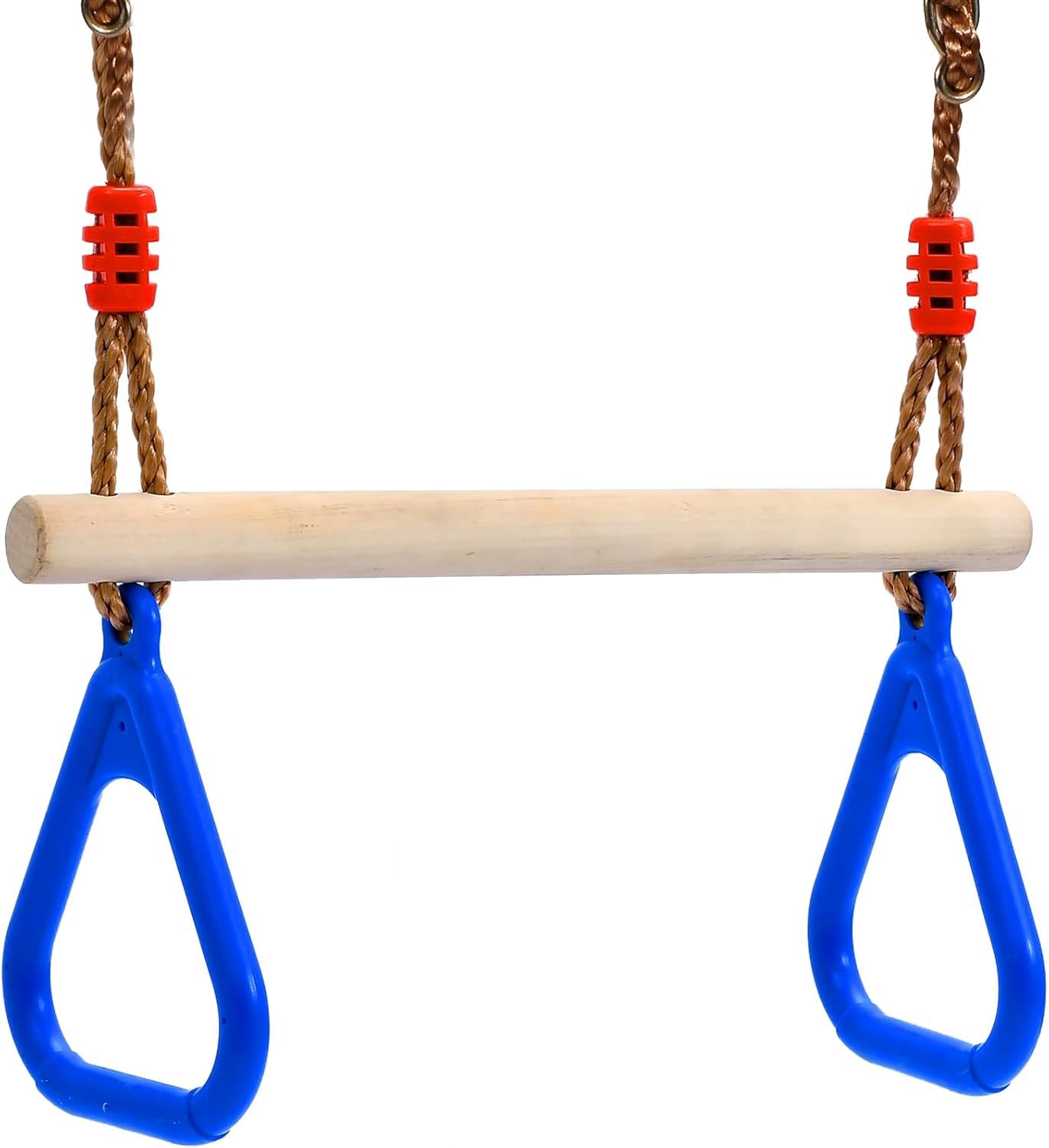 REDCAMP Trapeze Swing Bar Rings, Trapeze Bar for Kids with Adjustable Rope Locking Straps