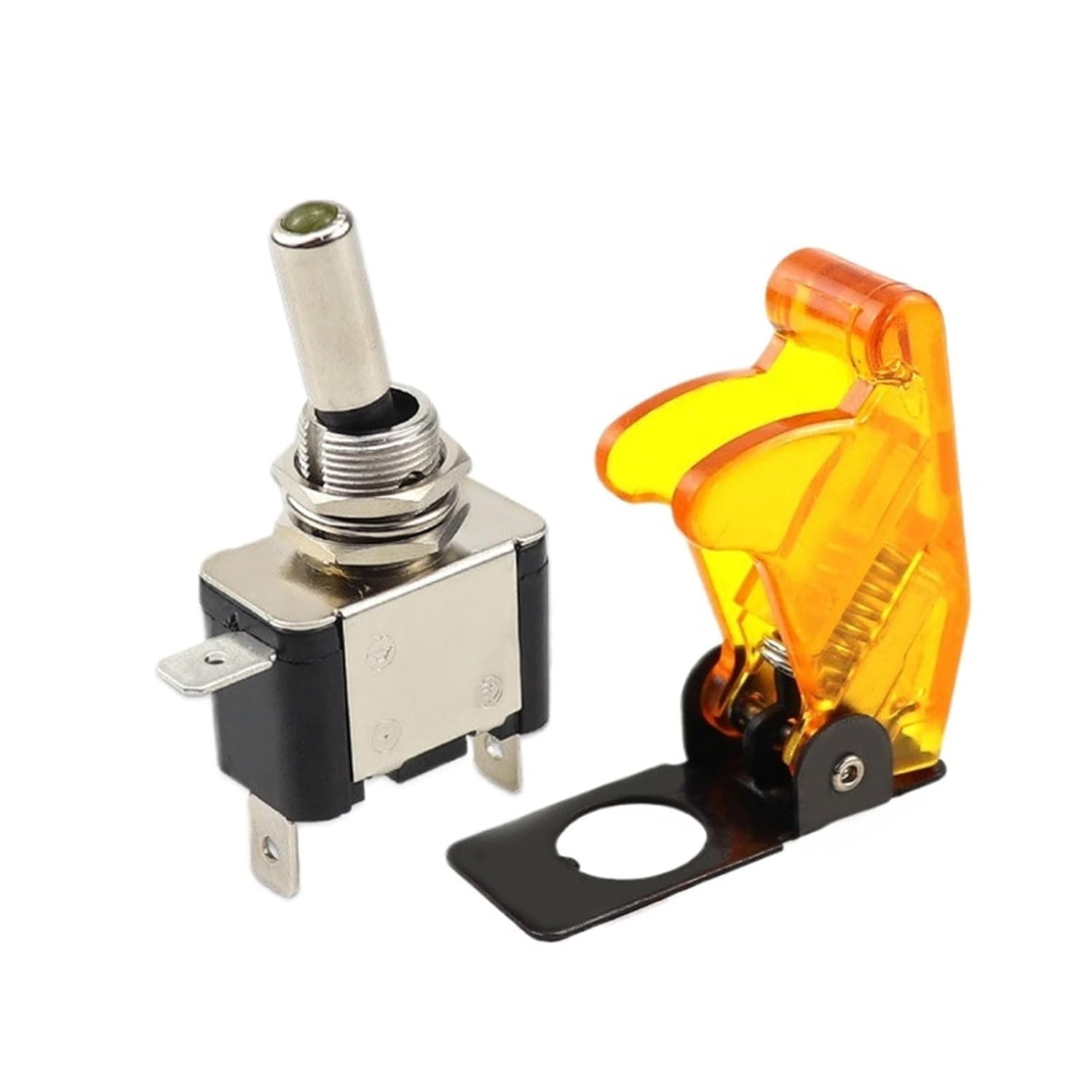 LED Illuminated LED Toggle Switch with Missile Style Flick Cover Car Dash 12V 20A 3Pin(Blue)