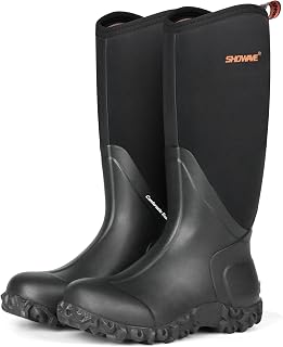 Showave Women's Tall Insulated Rubber Rain Boots