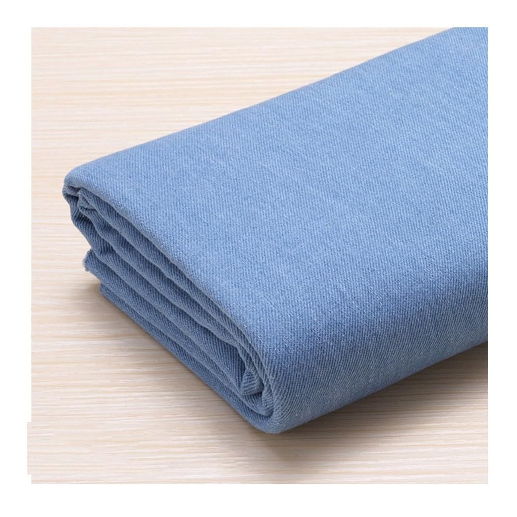 Tessuto In Blu Denim Tinta Unita Per Sartoria, Arte E Artigianato, Cucito, Trapuntatura, Larghezza 145 Cm,(Blue 3,5x1.45M(16.40x4.75ft))
