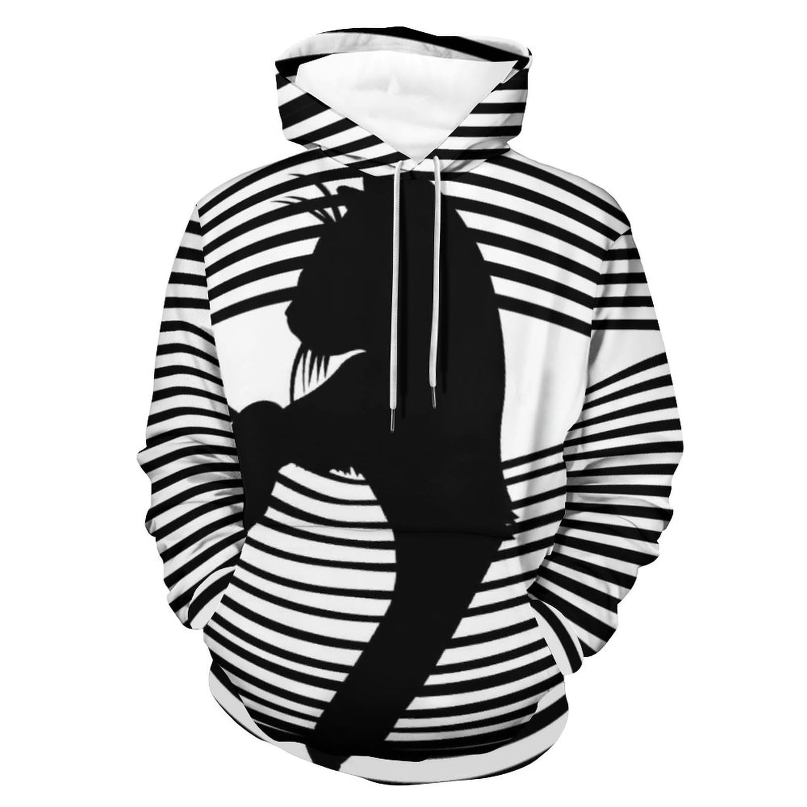Hoodie Chat Noir De Poche UMENG avec capuche et manche longue, pull noir unisexe S - 8
