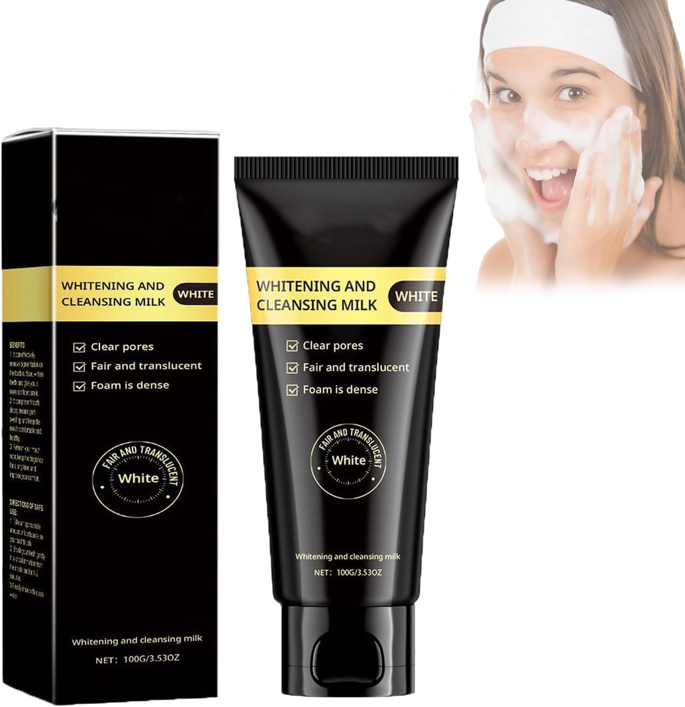 JUELREOU Niacinamide Cleansing Milk,Niacinamide Whitening Cleanser,Niacinamide Whitening And Cleansing Milk,Niacinamide Purifying Whitening Cleanser,Skin Whitening Oil Control Face Wash (100g)