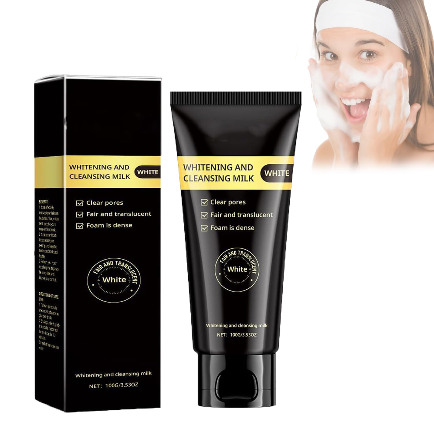 JUELREOU Niacinamide Cleansing Milk,Niacinamide Whitening Cleanser,Niacinamide Whitening And Cleansing Milk,Niacinamide Purifying Whitening Cleanser,Skin Whitening Oil Control Face Wash (100g)