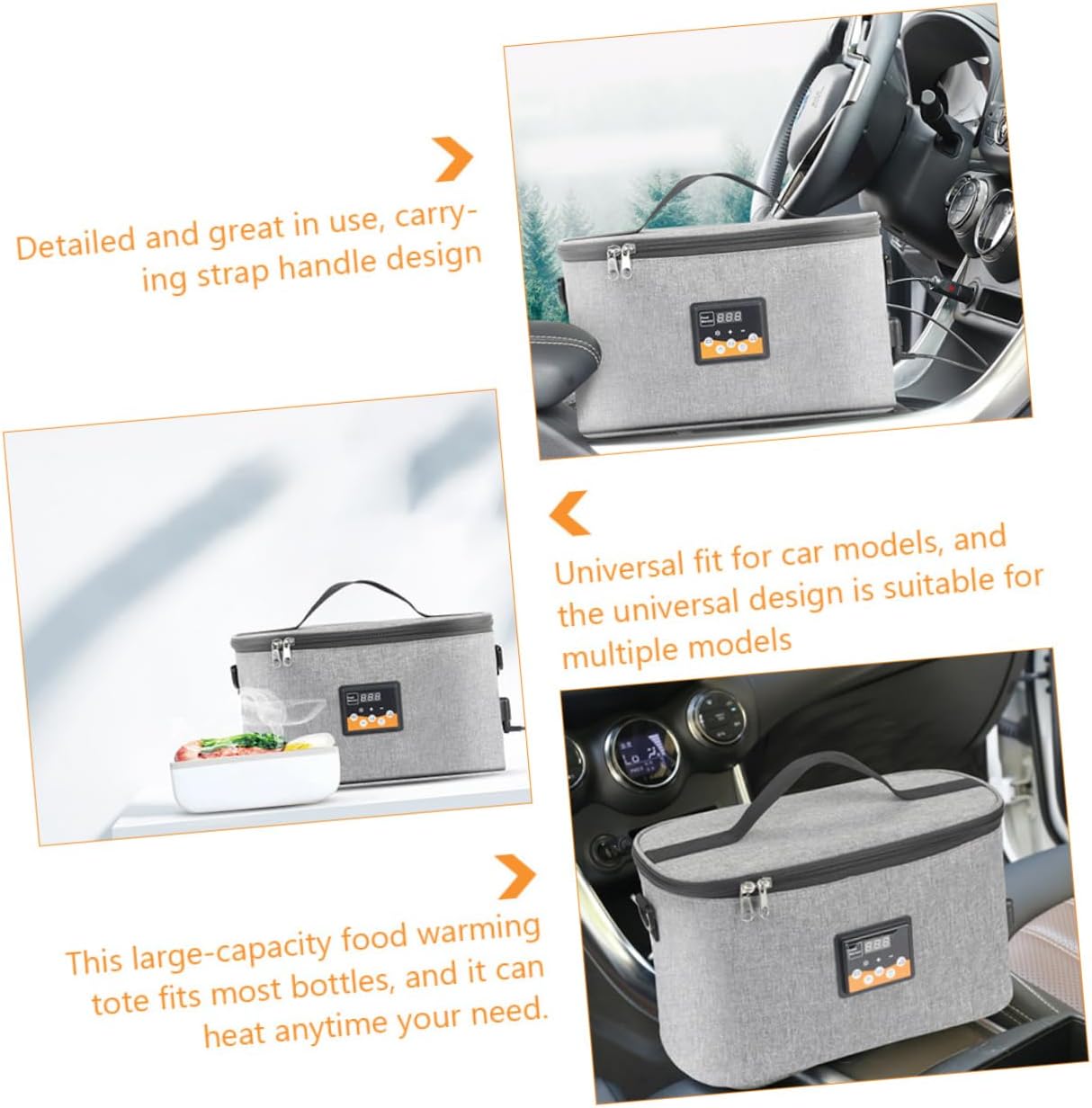 Car Bottle Heating Tote Bag Warmer for and Food Real Temperature Display for Travel Camping and Outdoor Use Convenient and Practical