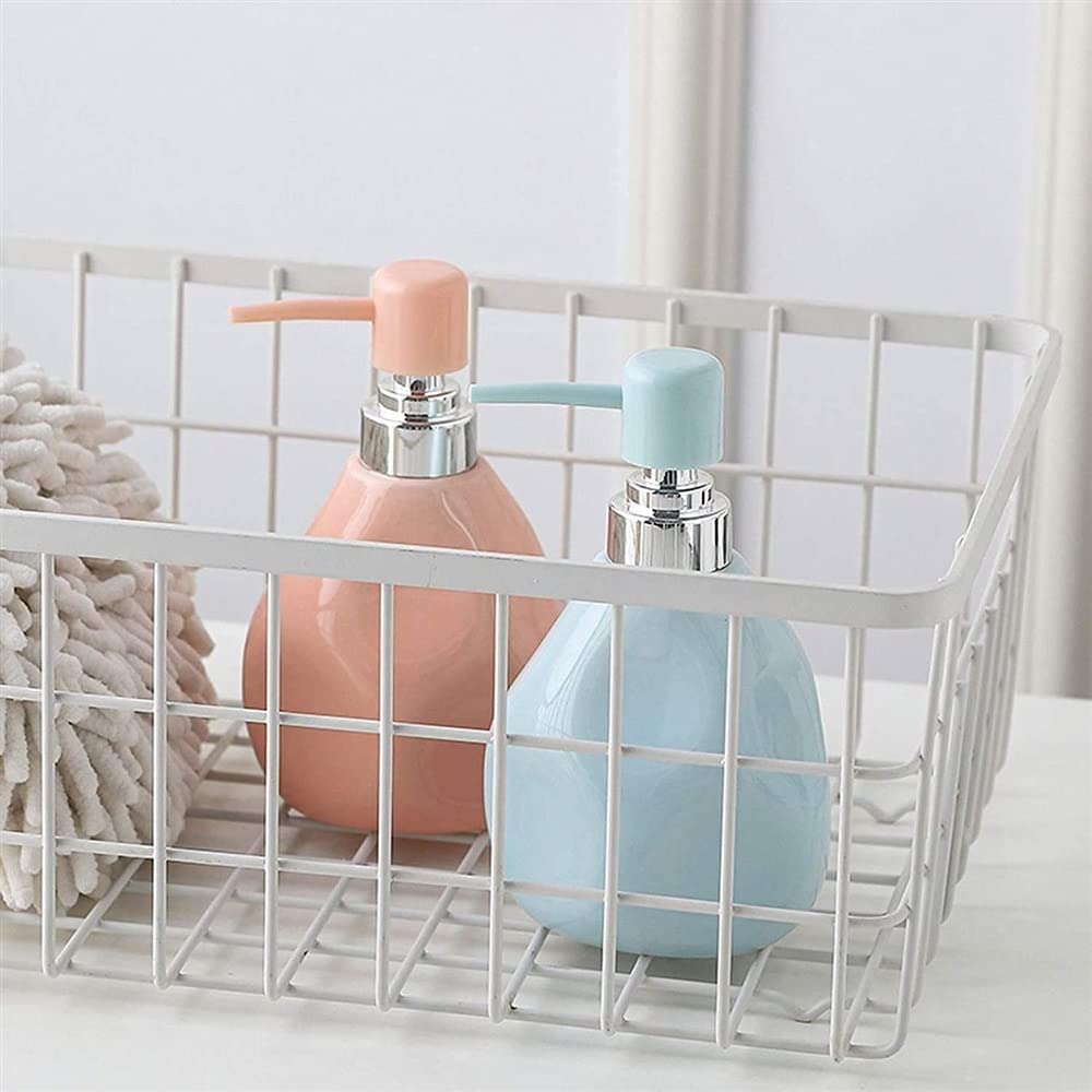 Accessori per Il Bagno Dispenser di Sapone in Ceramica, Dispenser di Sapone Liquido Ricaricabile, Bottiglia A Pompa per Cucina(Blue)