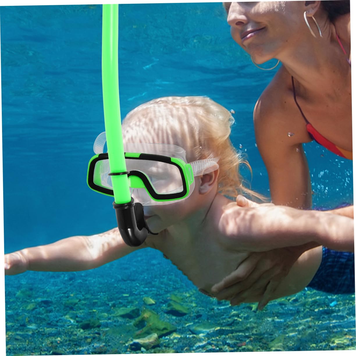 Set de Snorkel para Niños 1 Juego Verde Silicona Plástico