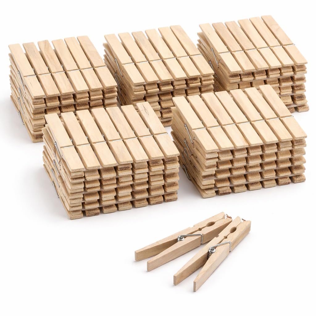 CLIP IN LEGNO Puntine,50 Pezzi Mollette in Legno Con Spille Puntine per Lavagna EUR 16,14
