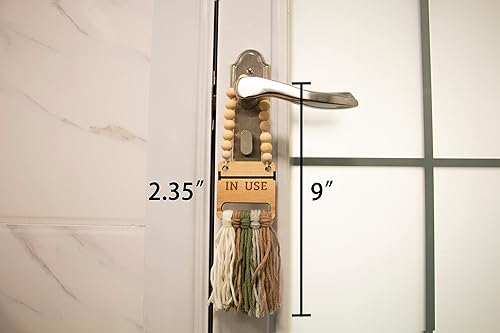 Miniatura 6 de Decocove Letrero de uso vacante – Letrero para colgar puerta para el hogar, oficina, baño, sala de conferencias y baño – Decoración rústica bohemia