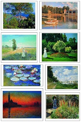 Monet - Juego de 8 impresiones artísticas de 24 x 30 cm sobre papel recubierto de 300 g sin marco L'AFFICHE ILLUSTREE Firenze Cover