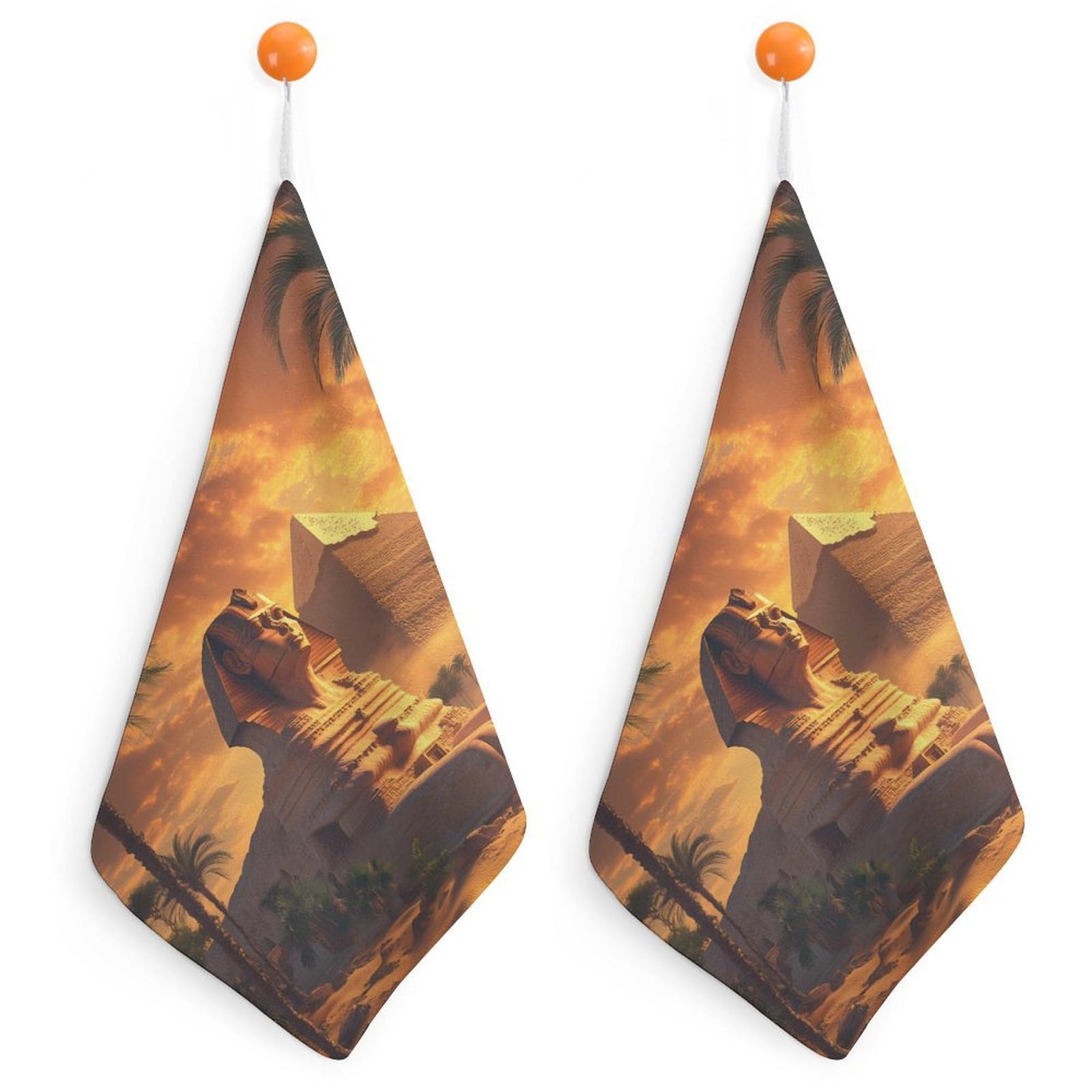 TXFBTRFSA Pyramids Egypt Hand Towels with Hanging Loop Kitchen Towel Handkerchiefs Cleaning Cloths