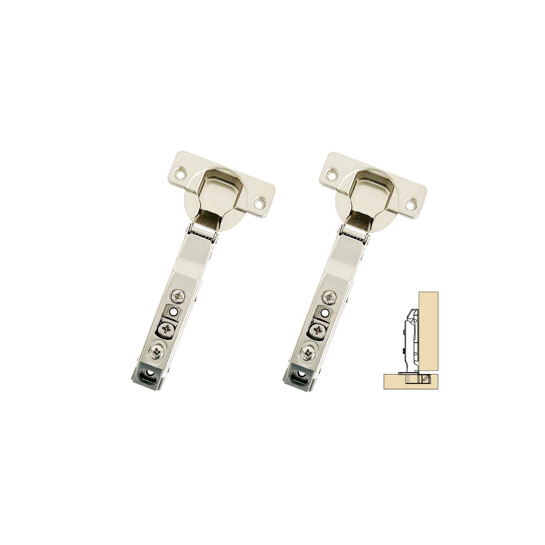 GEFONG 95 Degree Full Overlay Kitchen Cabinet Soft Close Universal Hinges 35mm with Damper Buffering Mute Hinge for Wardrobe Cupboard Door Pack of 2 Pieces