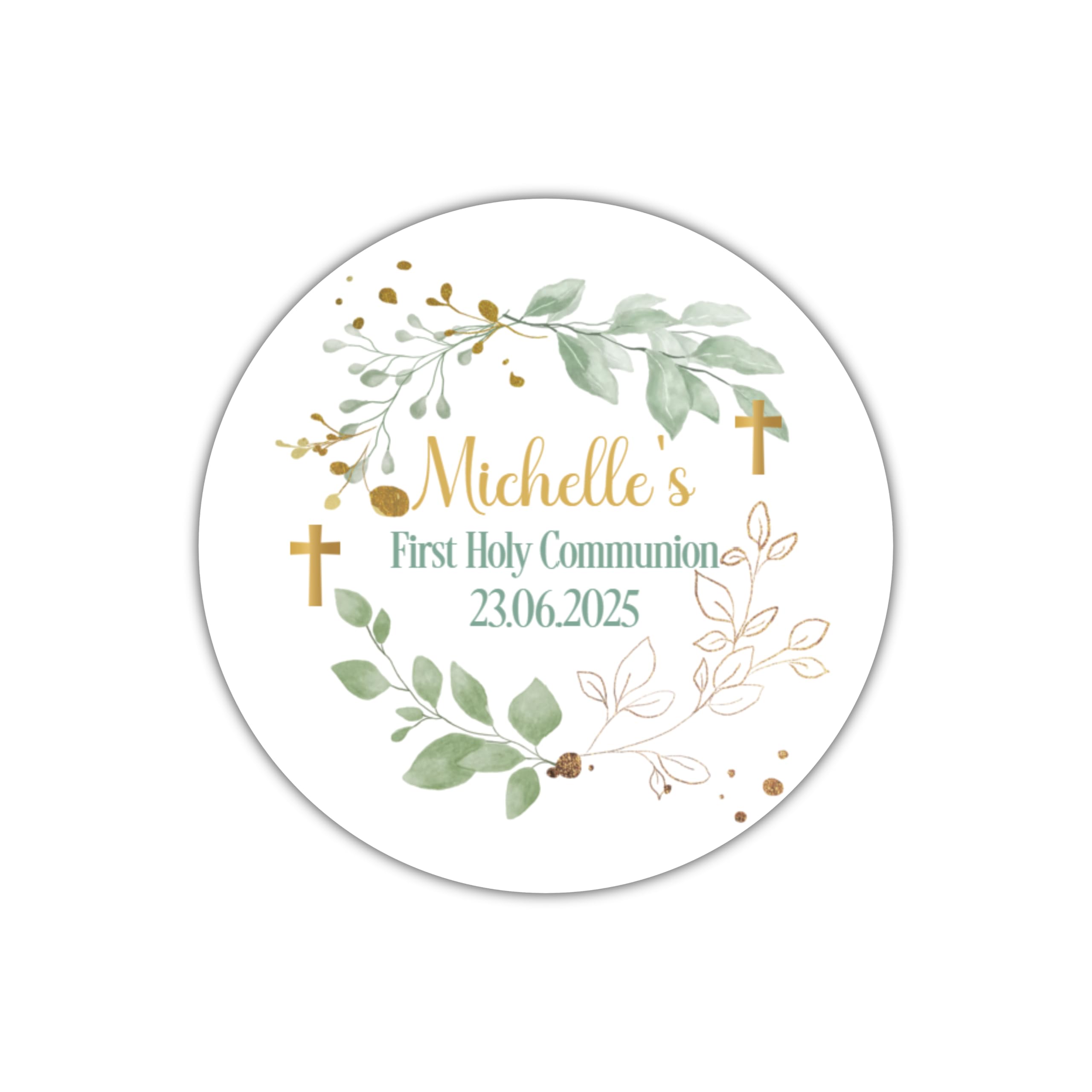 Five Star Party Supplies White Personalised First Holy Communion Stickers,Confirmations Stickers, Communion Party Favours, Communion Labels