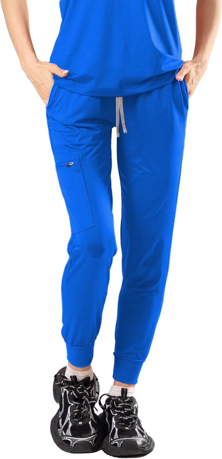 Meidiero Scrubs Pants for Women, Soft Stretch Jogger Pants with 3 Pockets, Yoga Waistband, Semi-Slim Fit Women's Scrub Pant - Image 3