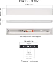 Klighten LED fali lámpa dimmelhető távirányítóval és APP vezérléssel, 61cm, 20W, fehér 4