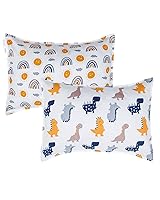 Vista 61 de ALVABABY Paquete de 2 fundas de almohada de algodón orgánico para niños pequeños, fundas de almohada para niños de 13 x 18 pulgadas o 12 x 16