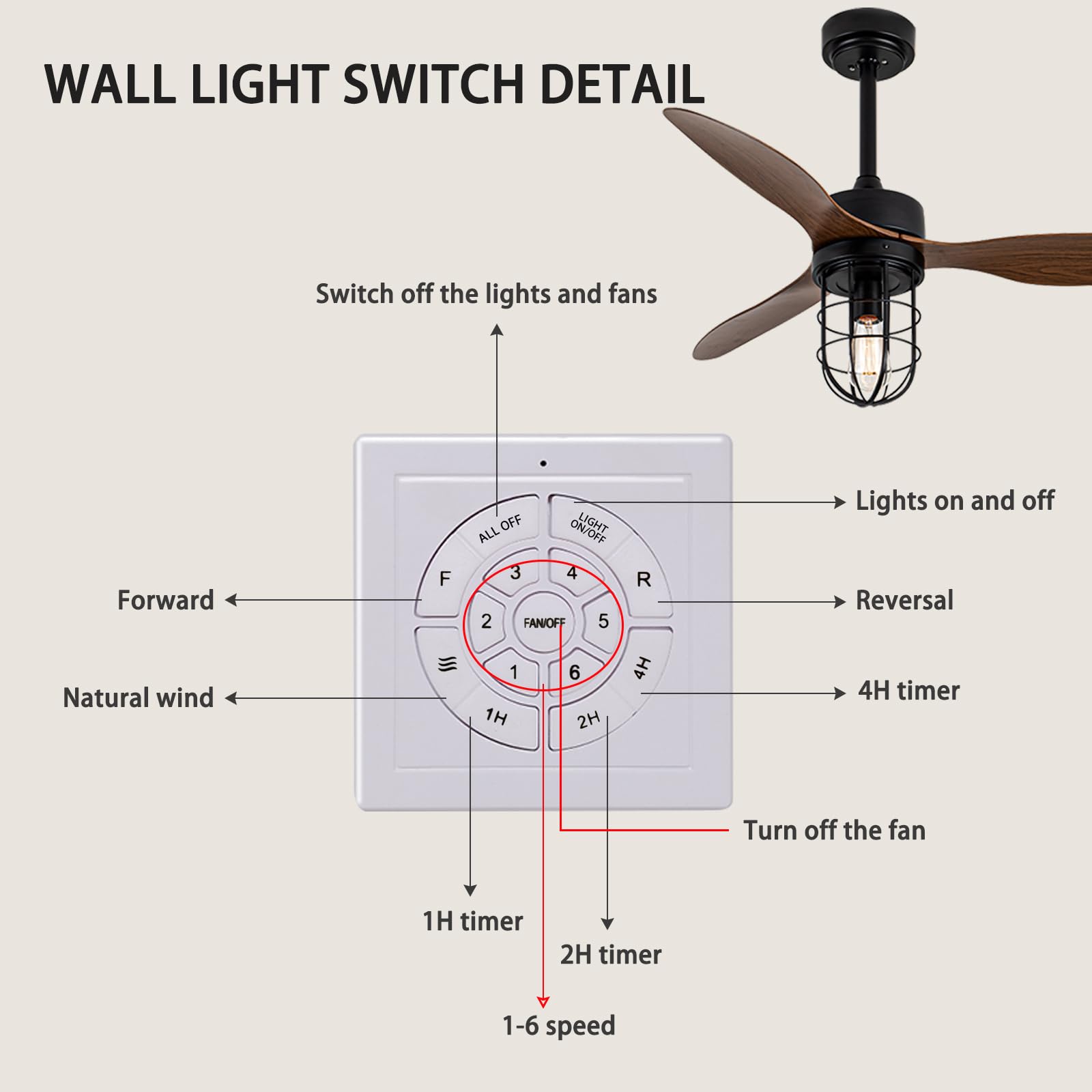 Wentylator Sufitowy Z Oświetleniem Odwracalny Timer Lampa Sufitowa Z Wentylatorem Cicha Z Pilotem Nowoczesna 6 Prędkościowa Lampa Wentylatorowa Do Sypialni Salonu Kuchni