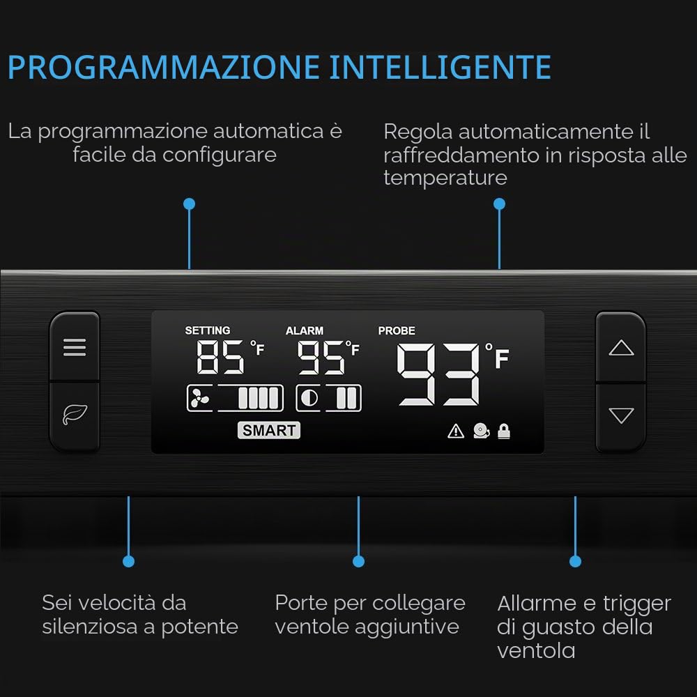 AC Infinity AIRCOM T9, ventola di raffreddamento silenziosa 17" (43 cm) per ricevitore, amplificatore, DVR, componenti AV Cabinet