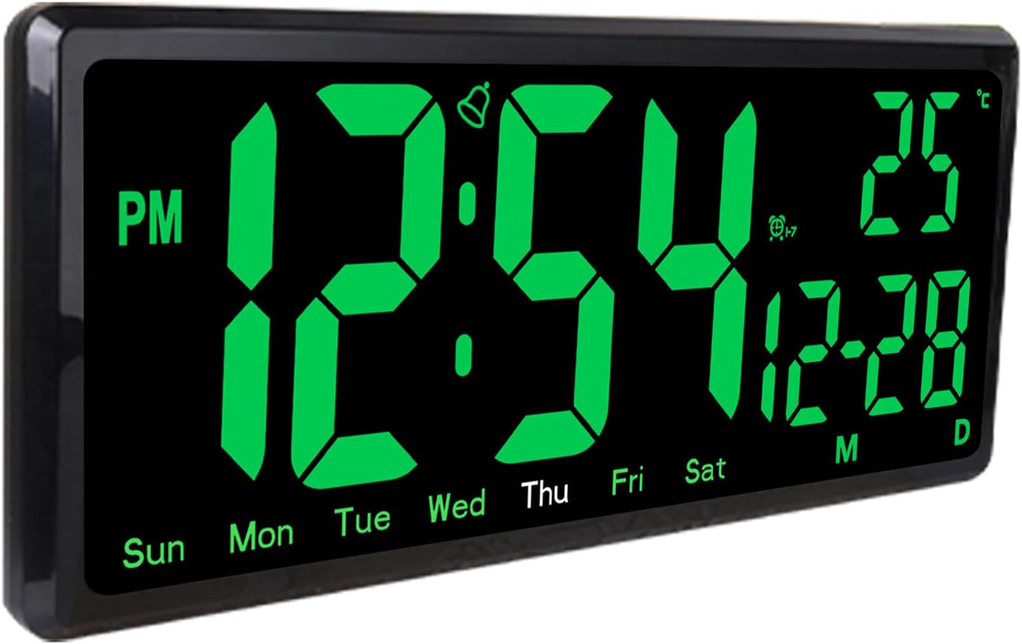 リビングルームの明確なディスプレイを備えた現代のLEDデスク目覚まし時計と家庭の美学と機能性のミニマリストを勉強する