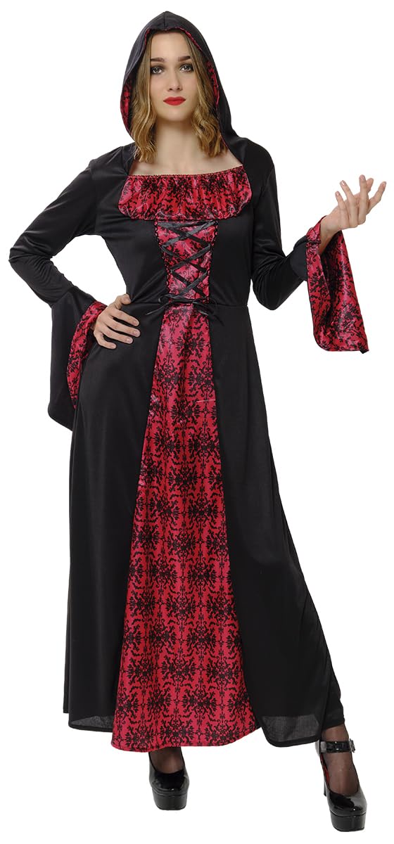 Rubies Disfraz Vampiresa Misteriosa para mujer, Vestido con capucha, Oficial Rubies para Halloween, Carnaval, Fiestas y cosplay
