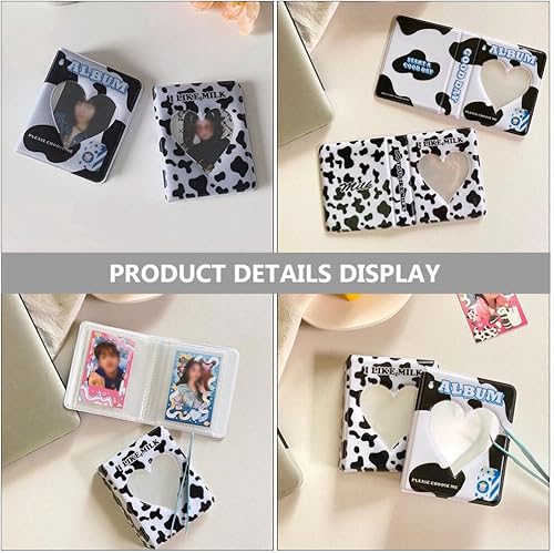 Miniatura 5 de Álbum de fotos de 3 piezas, álbum de fotos de vaca, mini álbum de fotos, marco de fotos para estudiantes, portatarjetas