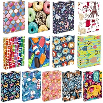 13 Pack Stretchable Book Covers, Jumbo Book Sleeves for Hardcover Books Textbooks up to 9 x 11 Inches, Reusable, Washable and Protective Textbook Covers for School Kids Boys Girls
