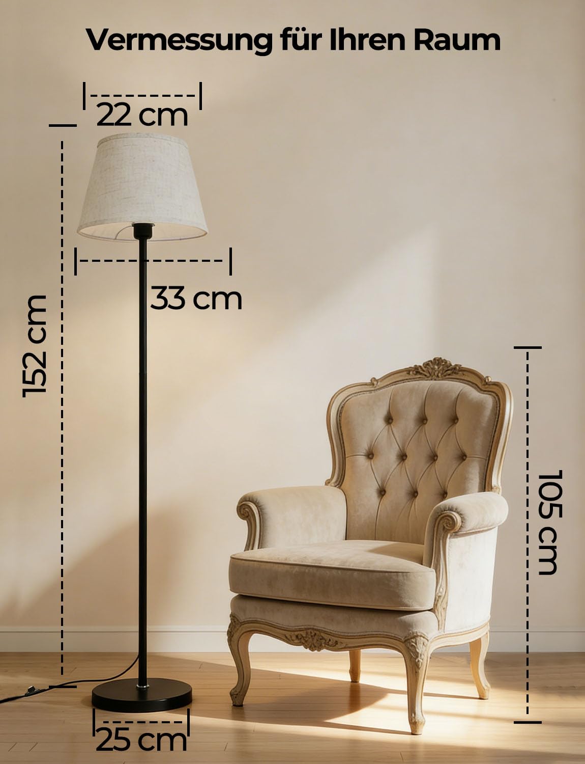 Stehlampe Wohnzimmer Dimmbar RGBDW mit Fernbedienung und Fußschalter, 9 Farben + 6 Dynamische Modi, 152cm Moderne Stehlampe mit 10W 1200LM LED Glühbirne, CRI92, Zeitschaltuhr, für Schlafzimmer & Büro